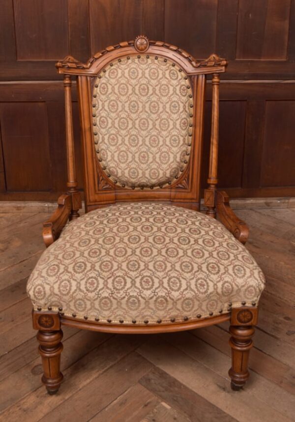 Victorian Walnut Nursing / Bedroom Chair SAI2768 - Image 9