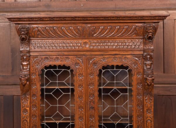 Continental Carved Oak Bookcase SAI2757 - Image 5