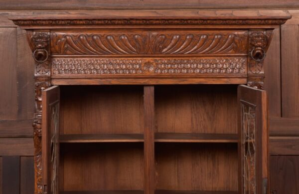 Continental Carved Oak Bookcase SAI2757 - Image 9
