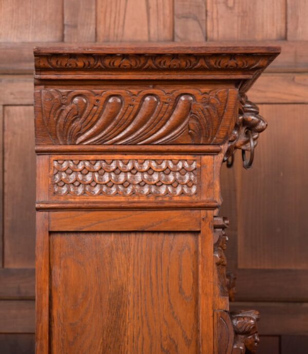 Continental Carved Oak Bookcase SAI2757 - Image 16