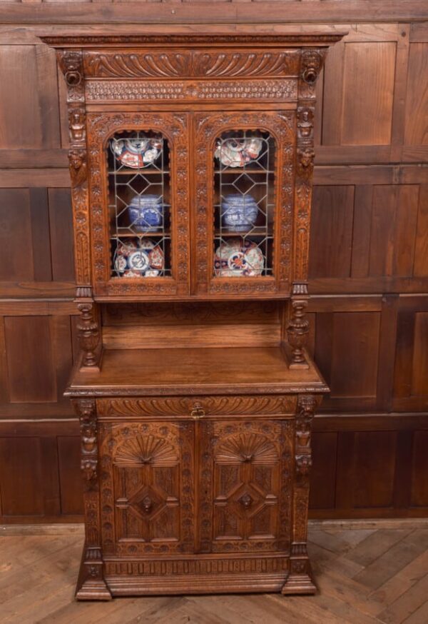 Continental Carved Oak Bookcase SAI2757 Antique Bookcases 3