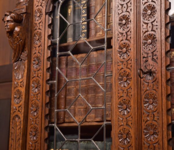 Continental Carved Oak Bookcase SAI2757 Antique Bookcases 22