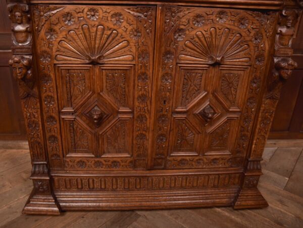 Continental Carved Oak Bookcase SAI2757 - Image 25