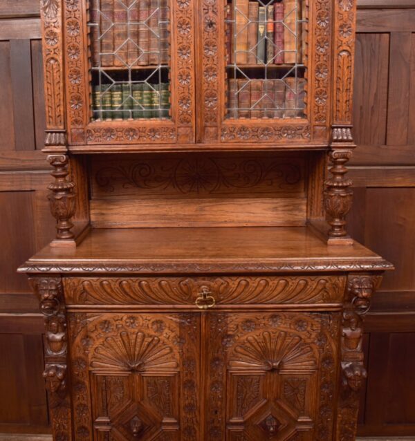 Continental Carved Oak Bookcase SAI2757 - Image 27