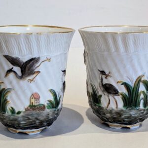 Pair Meissen Beakers Antique Porcelain Miscellaneous