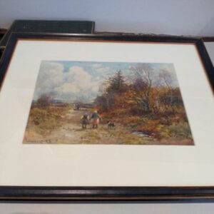 On a Country Track – Watercolour art Antique Art