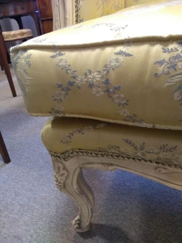 Pair of French Louis XV Rococo Style Carved Wood Wingbacks - Image 7