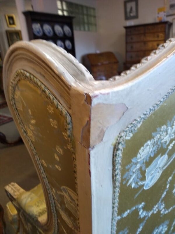 Pair of French Louis XV Rococo Style Carved Wood Wingbacks - Image 10