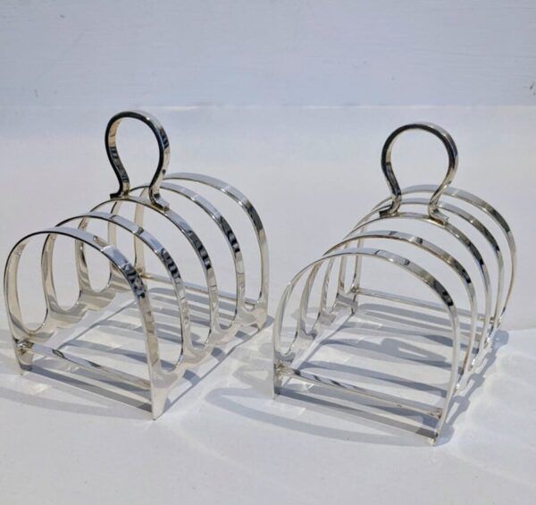 Pair Silver Toast