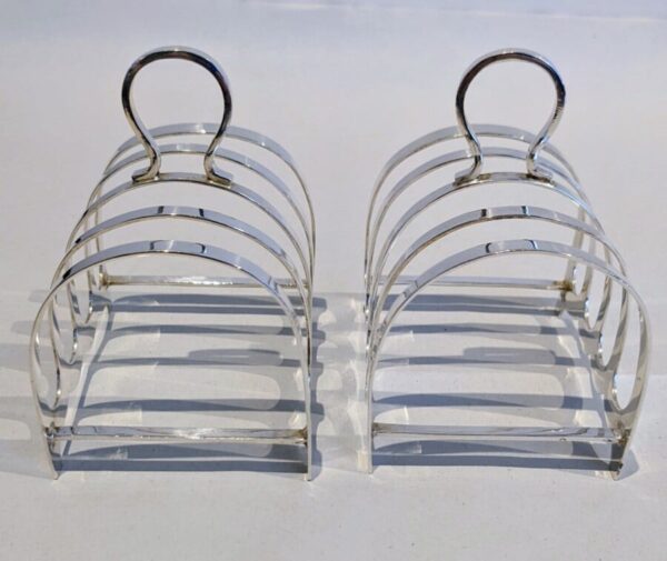 Pair Silver Toast Silver Toast Rack Miscellaneous 4
