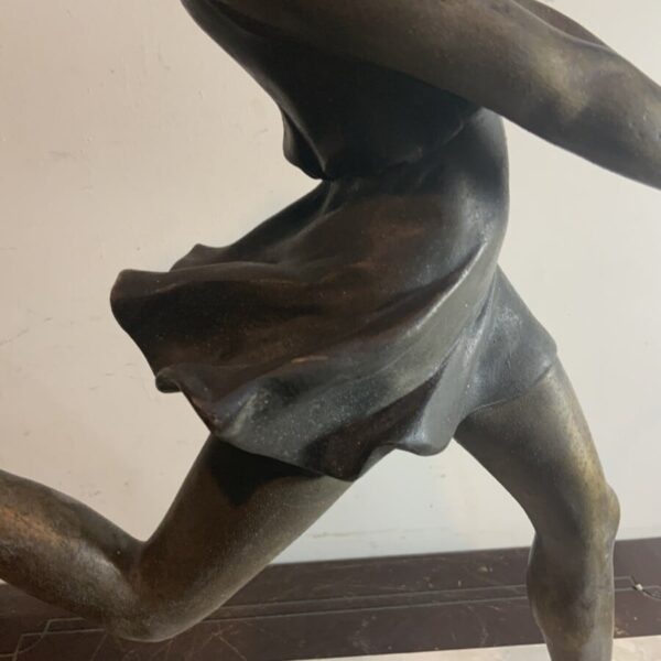 Art Deco Dancing Girl with Her Hoop Antique Sculptures 19