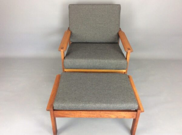 Mid Century Danish Capella Armchair & Footstool 1960’s Armchair & Footstool Antique Chairs 4