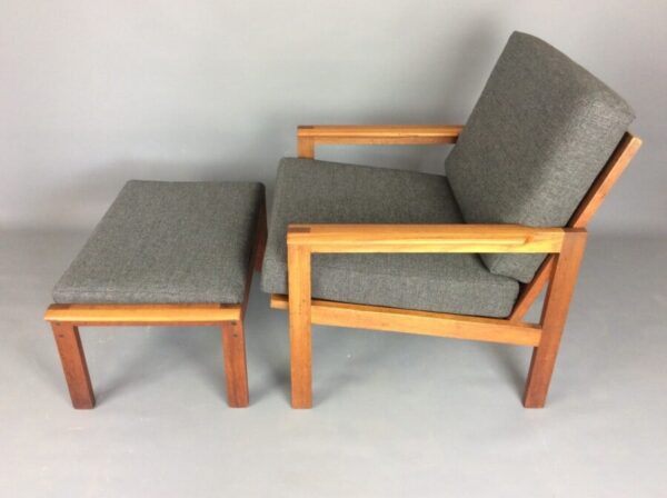 Mid Century Danish Capella Armchair & Footstool 1960’s Armchair & Footstool Antique Chairs 11