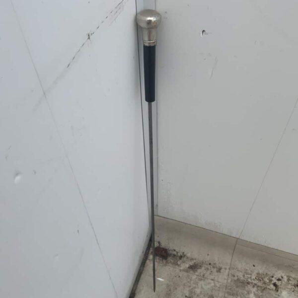 Gentleman’s silver topped walking stick sword stick - Image 16