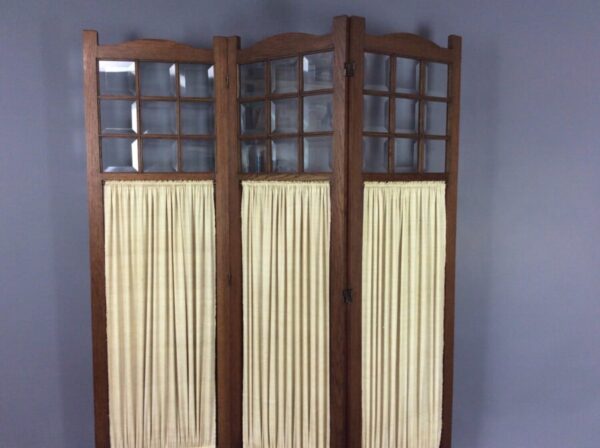 Arts & Crafts Oak 3 Fold Screen / Room Divider Liberty of London Antique Furniture 4