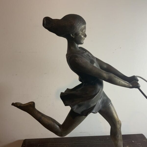 Art Deco Dancing Girl with Her Hoop Antique Sculptures 22