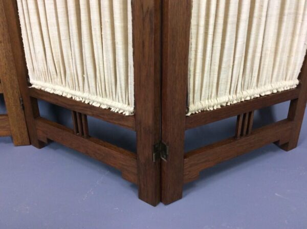 Arts & Crafts Oak 3 Fold Screen / Room Divider - Image 4