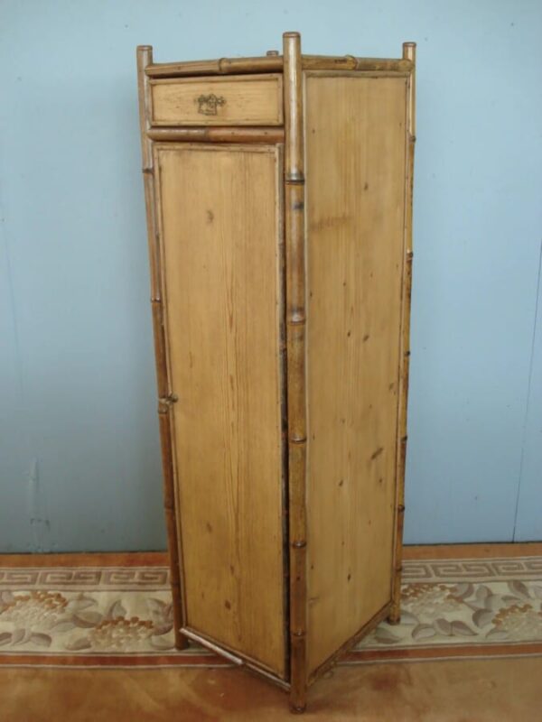 Late Victorian Pine and Bamboo Narrow Cabinet