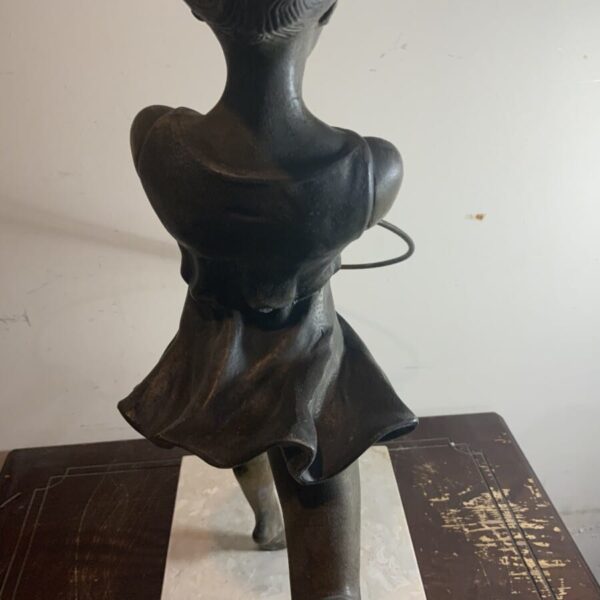 Art Deco Dancing Girl with Her Hoop Antique Sculptures 26