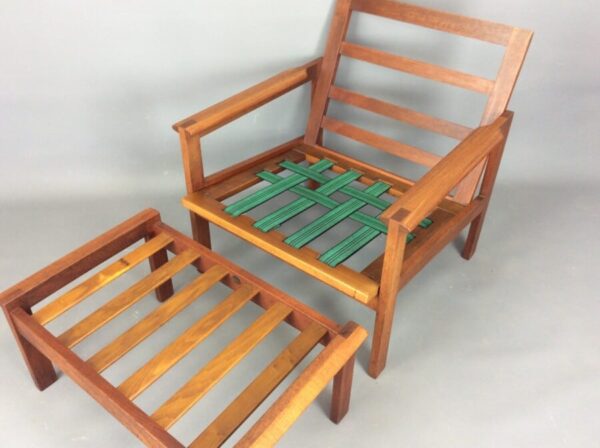 Mid Century Danish Capella Armchair & Footstool 1960's - Image 4