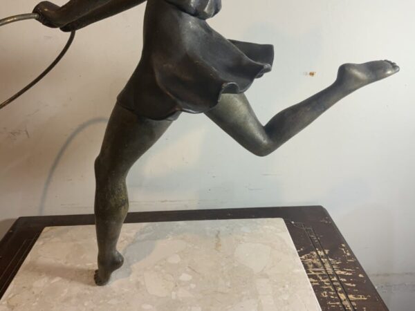 Art Deco Dancing Girl with Her Hoop Antique Sculptures 6