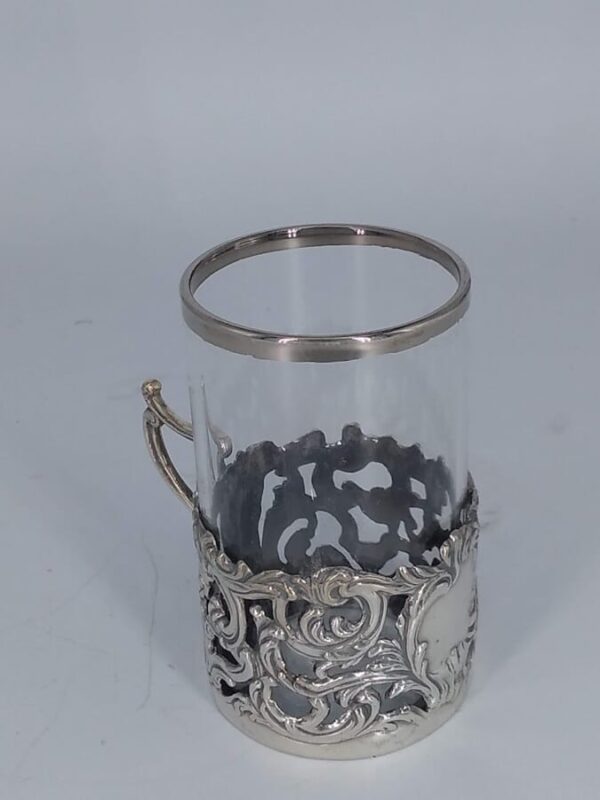 Silver & Glass Coffee / Tea Holder by Ari D Norman - Image 3