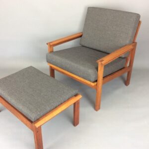 Mid Century Danish Capella Armchair & Footstool 1960’s Armchair & Footstool Antique Chairs