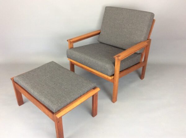 Mid Century Danish Capella Armchair & Footstool 1960’s Armchair & Footstool Antique Chairs 3