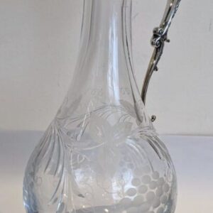 Silver topped Claret Jug Claret Jug Antique Glassware