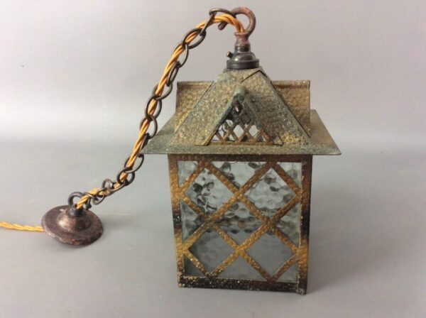 Arts and Crafts Brass Ceiling Lantern - Image 2
