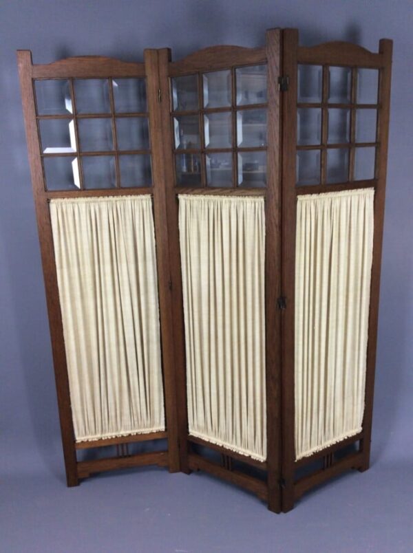 Arts & Crafts Oak 3 Fold Screen / Room Divider