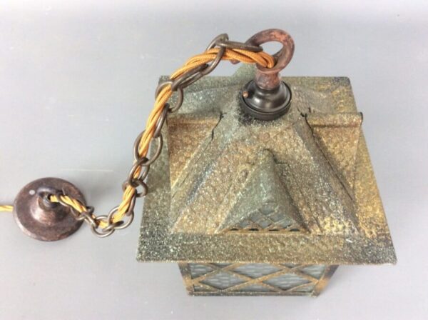 Arts and Crafts Brass Ceiling Lantern - Image 3