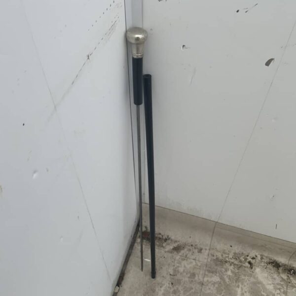 Gentleman’s silver topped walking stick sword stick - Image 11