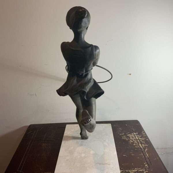 Art Deco Dancing Girl with Her Hoop Antique Sculptures 23