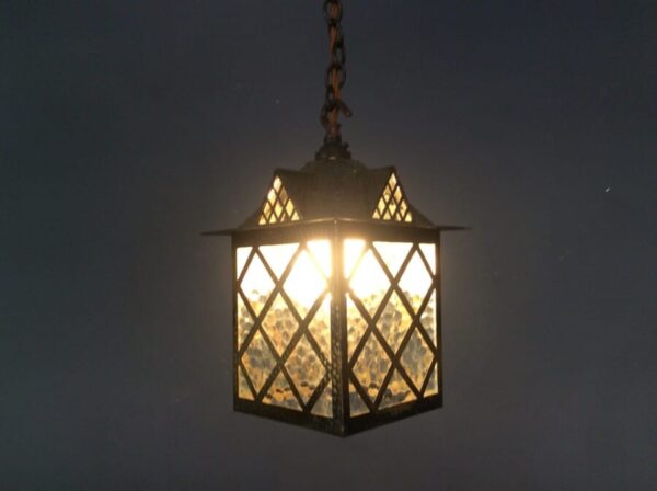 Arts and Crafts Brass Ceiling Lantern