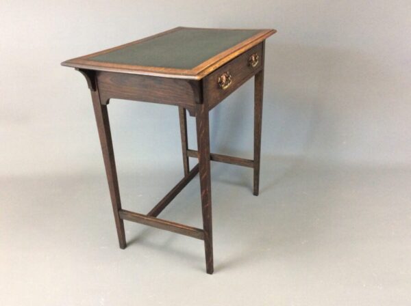 Small Arts & Crafts Oak Writing Desk c1910 - Image 2