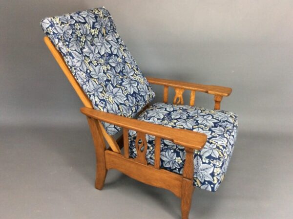 Pair of Arts & Crafts Reclining Armchairs c1900 - Image 2