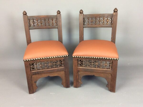 Pair of Liberty Arts & Crafts Moorish Chairs c1890 Liberty & Co Antique Chairs 3