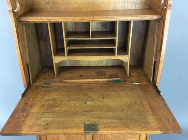 Arts & Crafts Oak Bureau Bookcase c1900 bookcase bureau Antique Bookcases 5