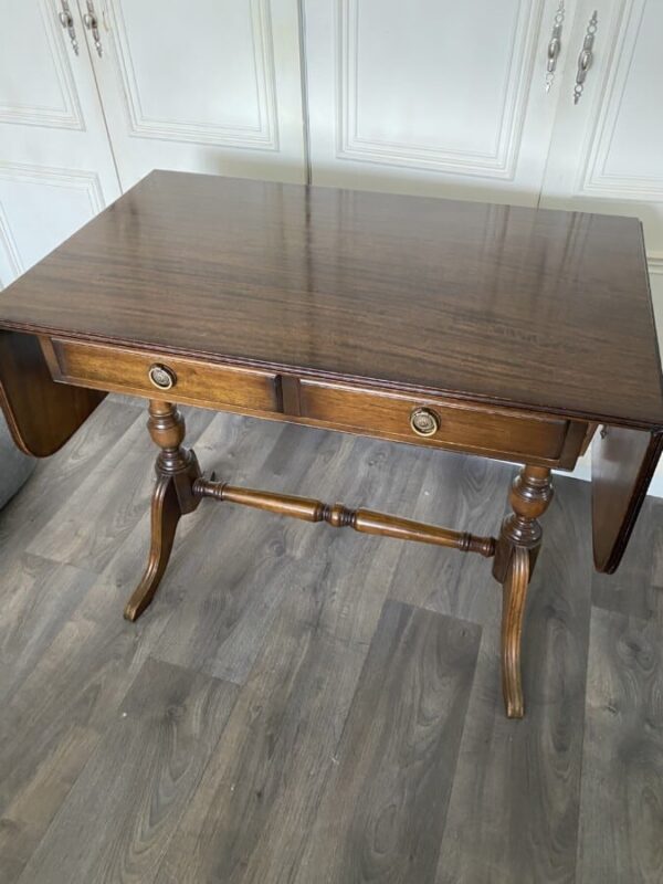 Vintage 2 draw drop leaf table Antique Mahogany Furniture Antique Furniture 3