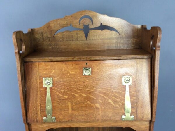 Arts & Crafts Oak Bureau Bookcase c1900 - Image 5