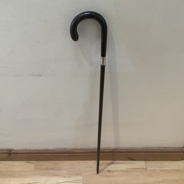 Gentleman’s walking stick sword stick with silver collar - Image 5