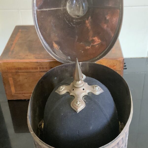 Helmet & Tin Officers of The Yorkshire regiment Antique Collectibles 7