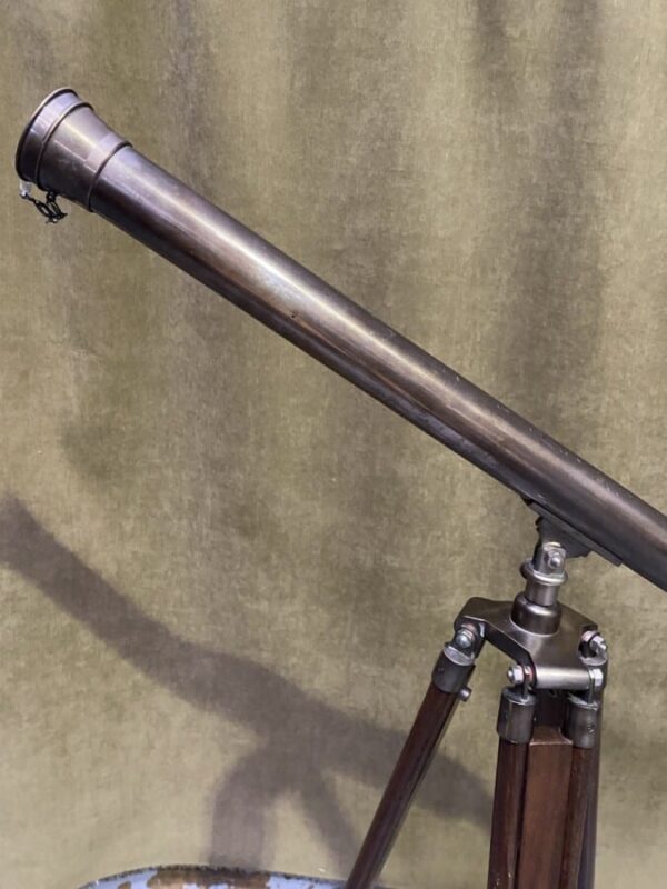 Vintage telescope on oak tripod - Image 2