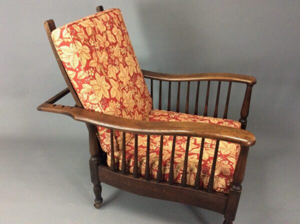 Pair of Arts & Crafts Reclining Armchairs by Shapland & Petter c1900 armchair Antique Chairs 8