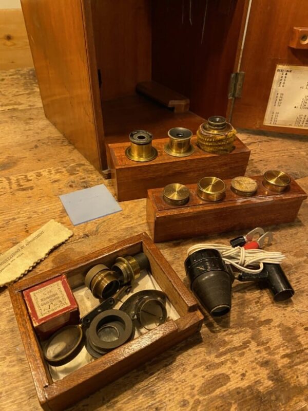 W Watson antique microscope with case and accessories. Miscellaneous 6