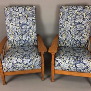 Pair of Arts & Crafts Reclining Armchairs c1900 armchairs Antique Chairs