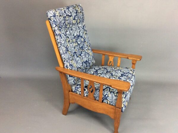 Pair of Arts & Crafts Reclining Armchairs c1900 armchairs Antique Chairs 8
