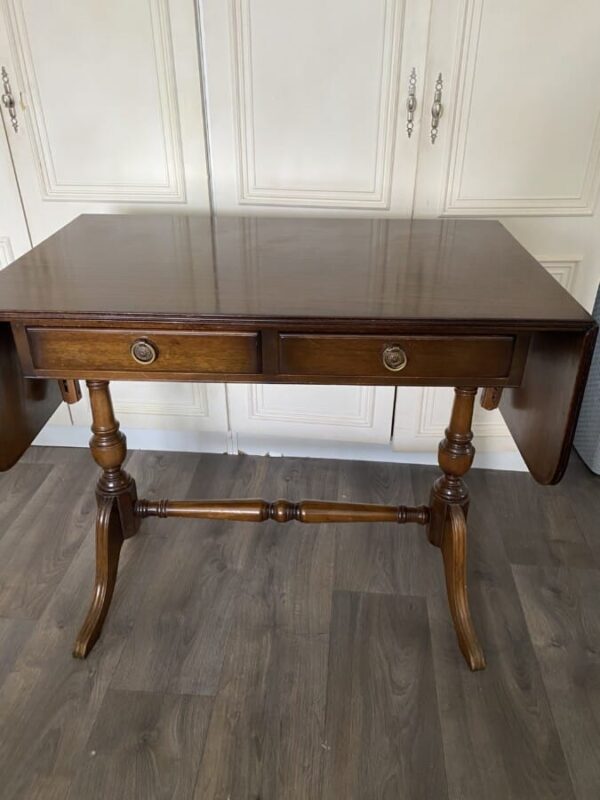 Vintage 2 draw drop leaf table - Image 2