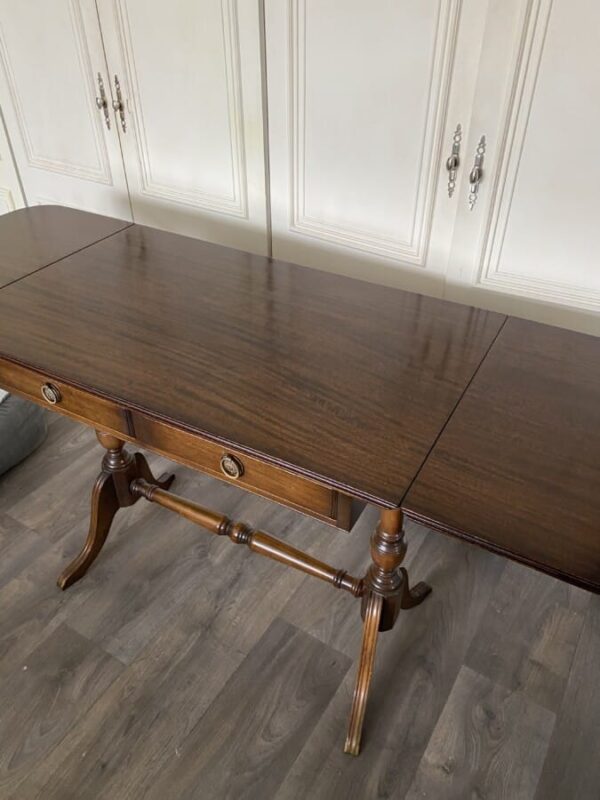 Vintage 2 draw drop leaf table - Image 3
